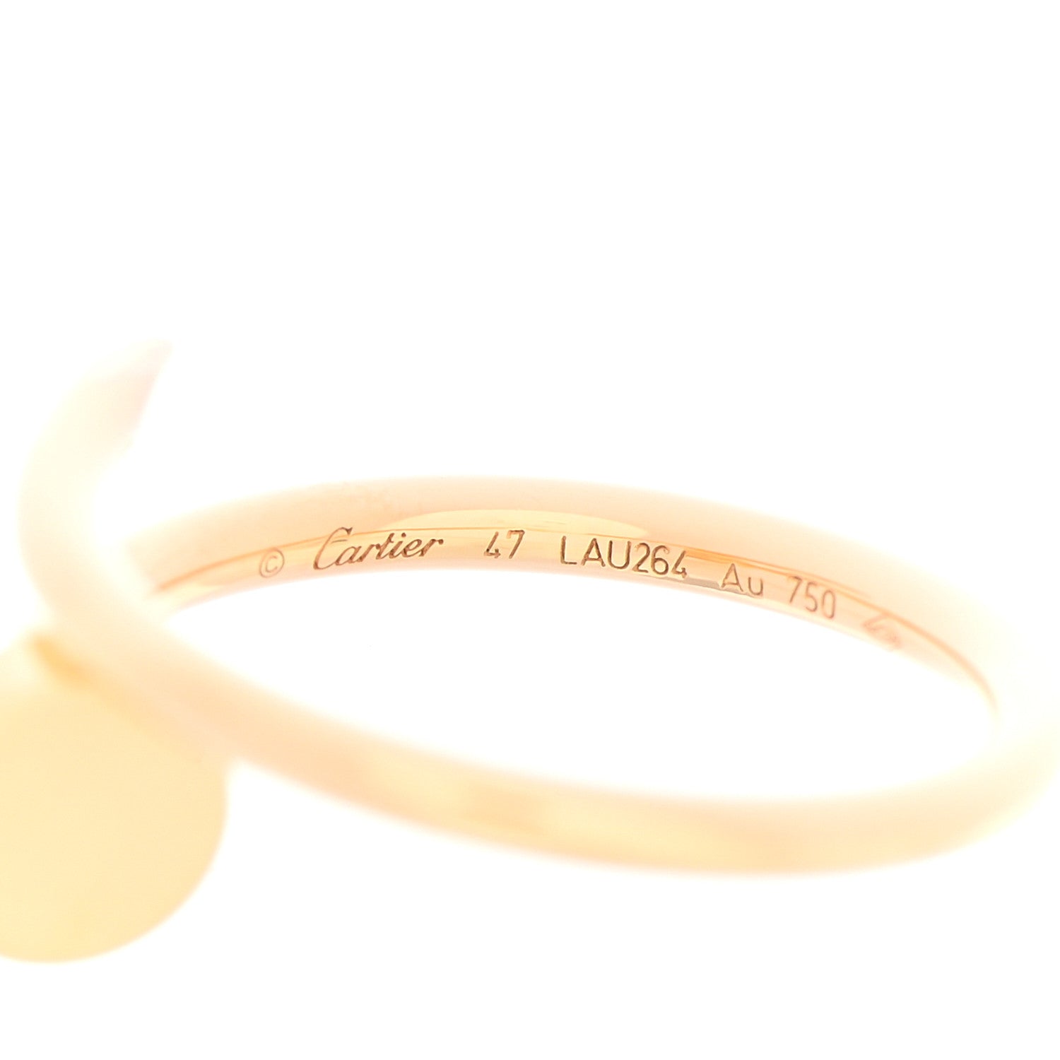 Cartier 18K Yellow Gold Small Juste Un Clou Ring 47 4 5 of 6