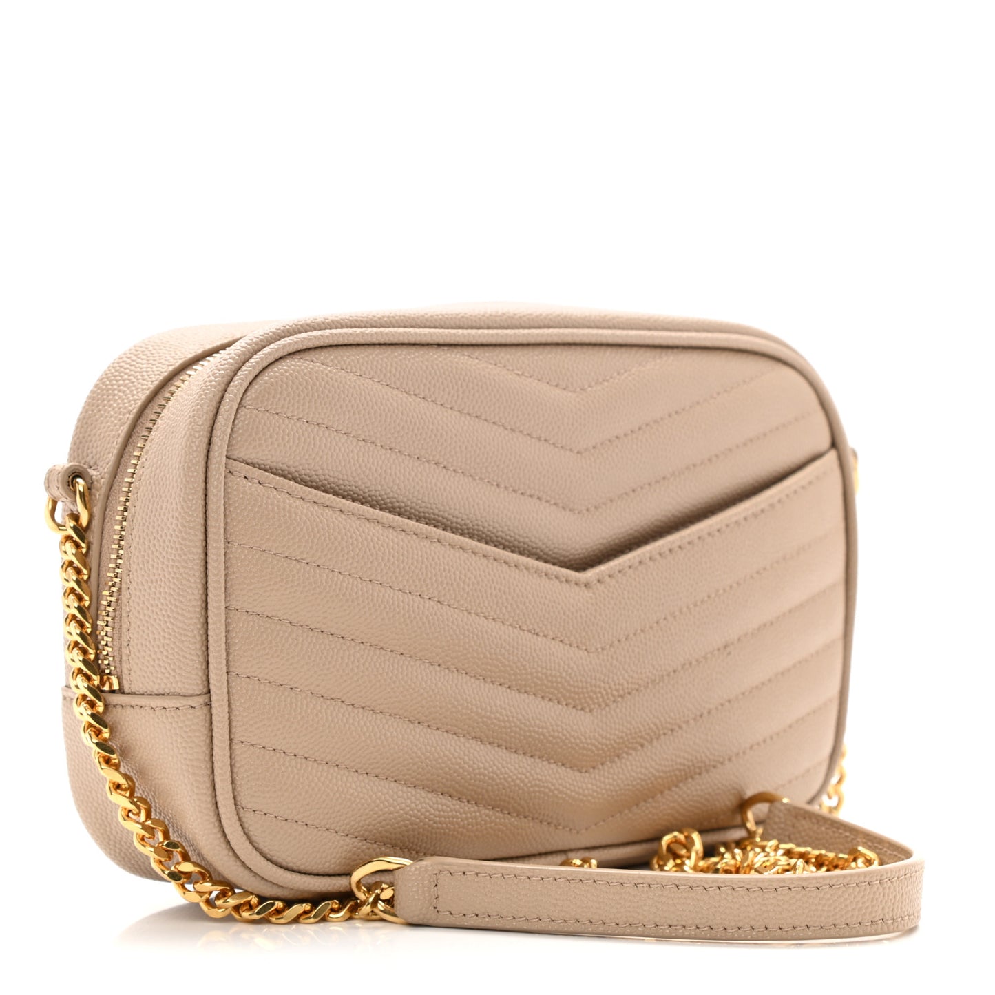 Grain De Poudre Matelasse Monogram Mini Lou Camera Bag Dark Latte