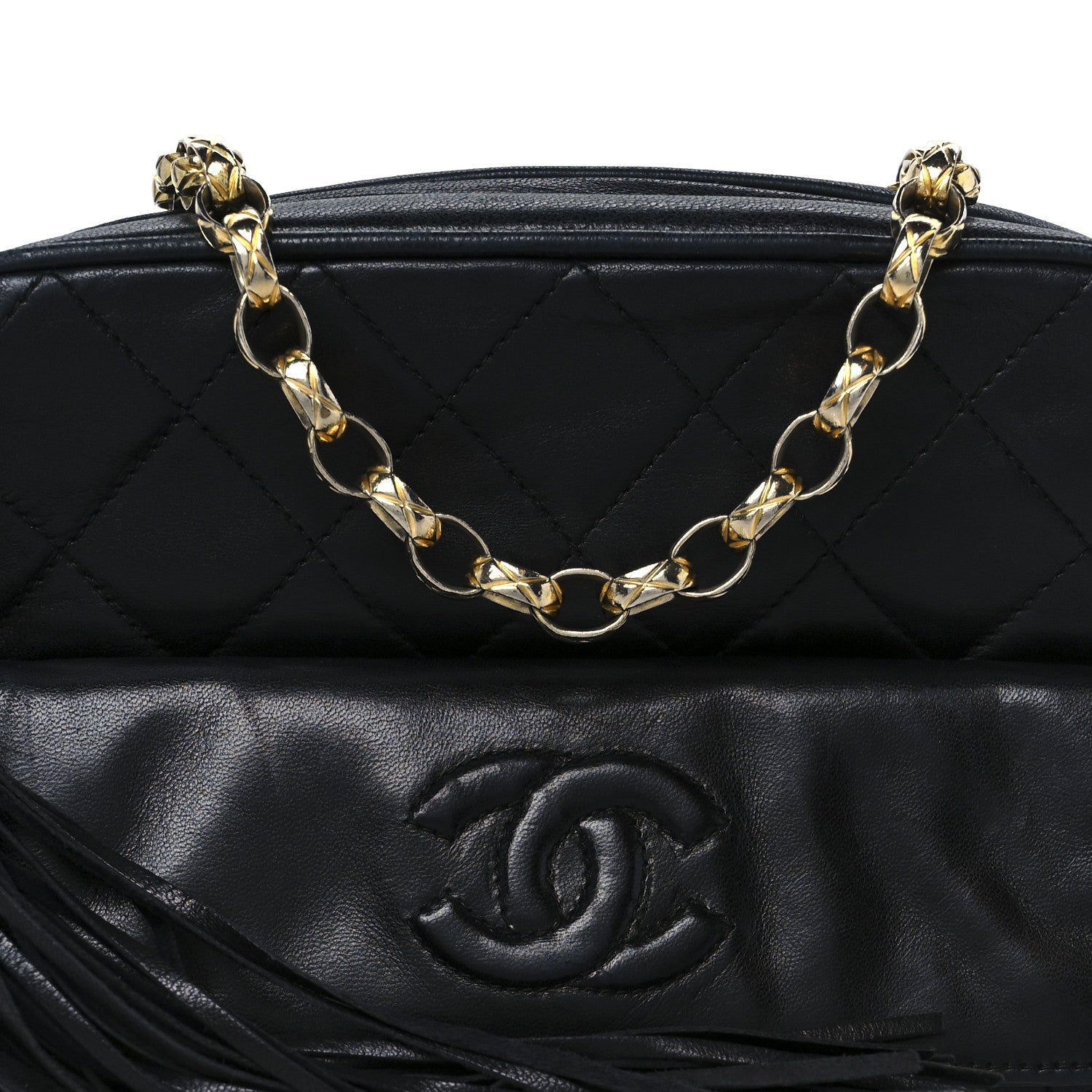 Chanel Lambskin Quilted Tassel Camera Case Black 8 of 10
