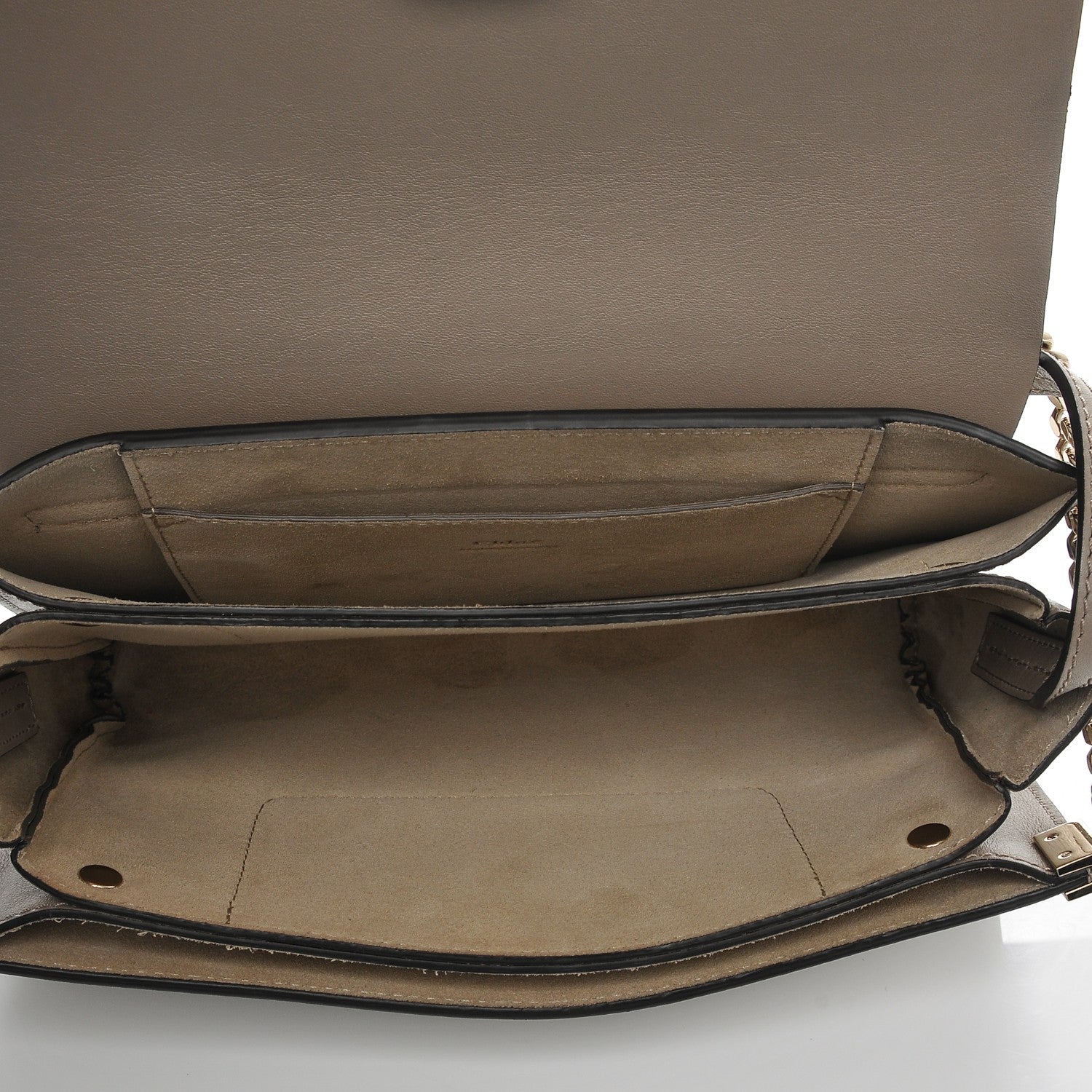 Chloe Suede Calfskin Small Faye Shoulder Bag Motty Grey 5 of 7