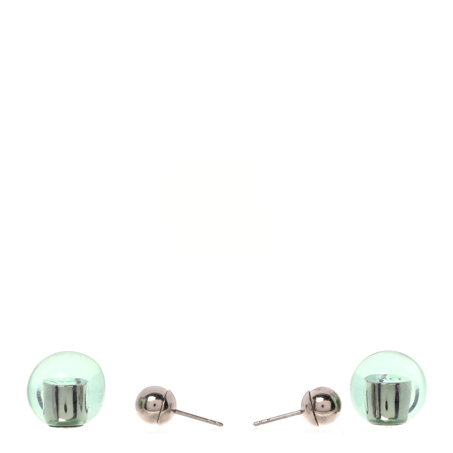 Mise En Dior Tribal Logo Earrings Translucent Blue