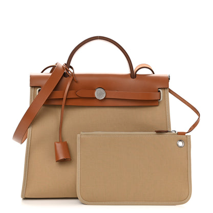 Hermes Vache Hunter Toile Herbag Zip 31 PM Trench Beton 1 of 13