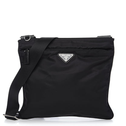 Prada Nylon Vela Flat Messenger Bag Black 1 of 7