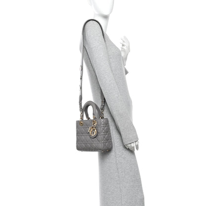 Christian Dior Lambskin Cannage Small Lucky Badges My Lady Dior Grey 2 of 10