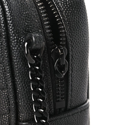 Saint Laurent Grain De Poudre Matelasse Monochrome Monogram Mini Lou Camera Bag Black 11 of 12