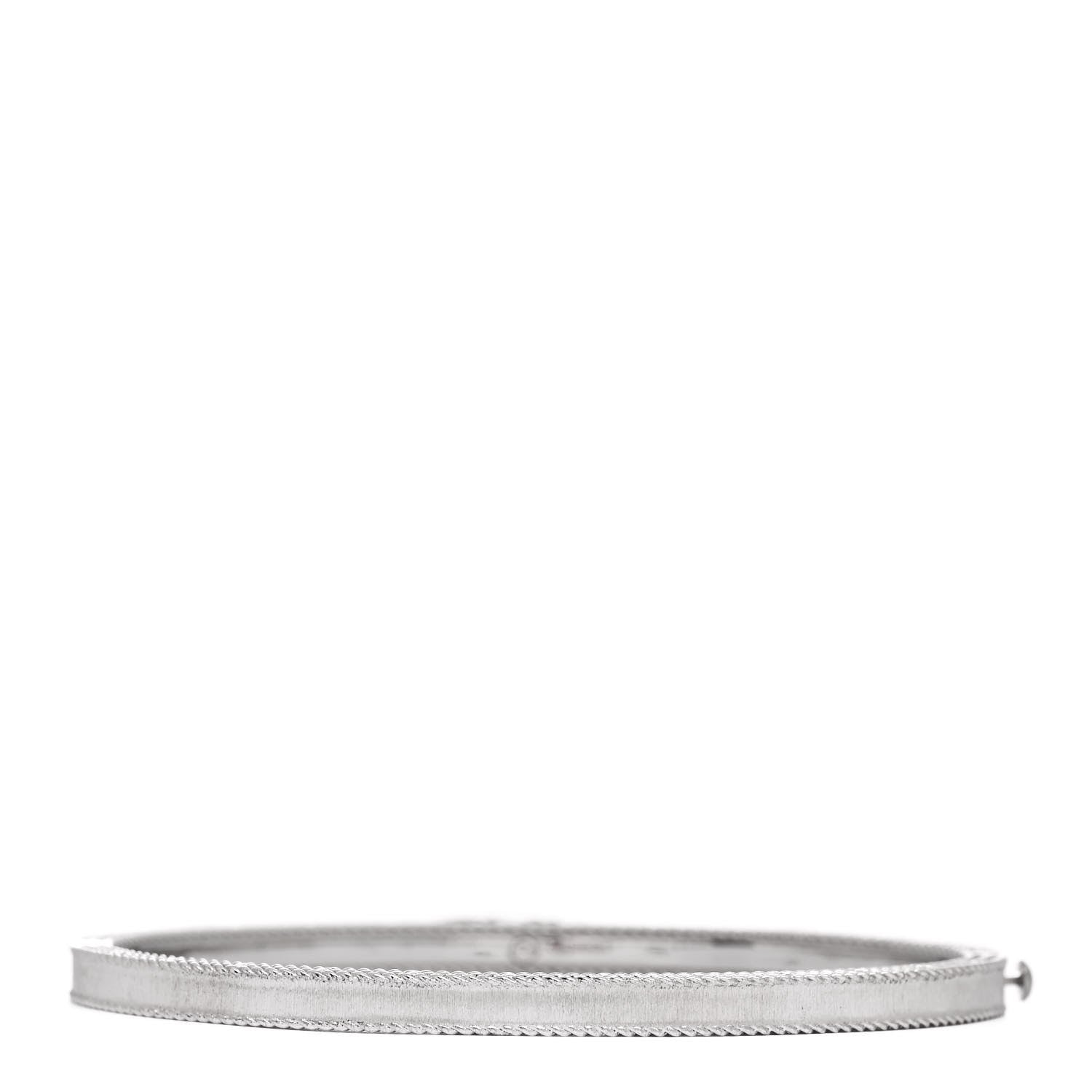 Roberto Coin 18K White Gold Diamond Princess Flower Symphony Flower Charm Bangle Bracelet 2 of 4