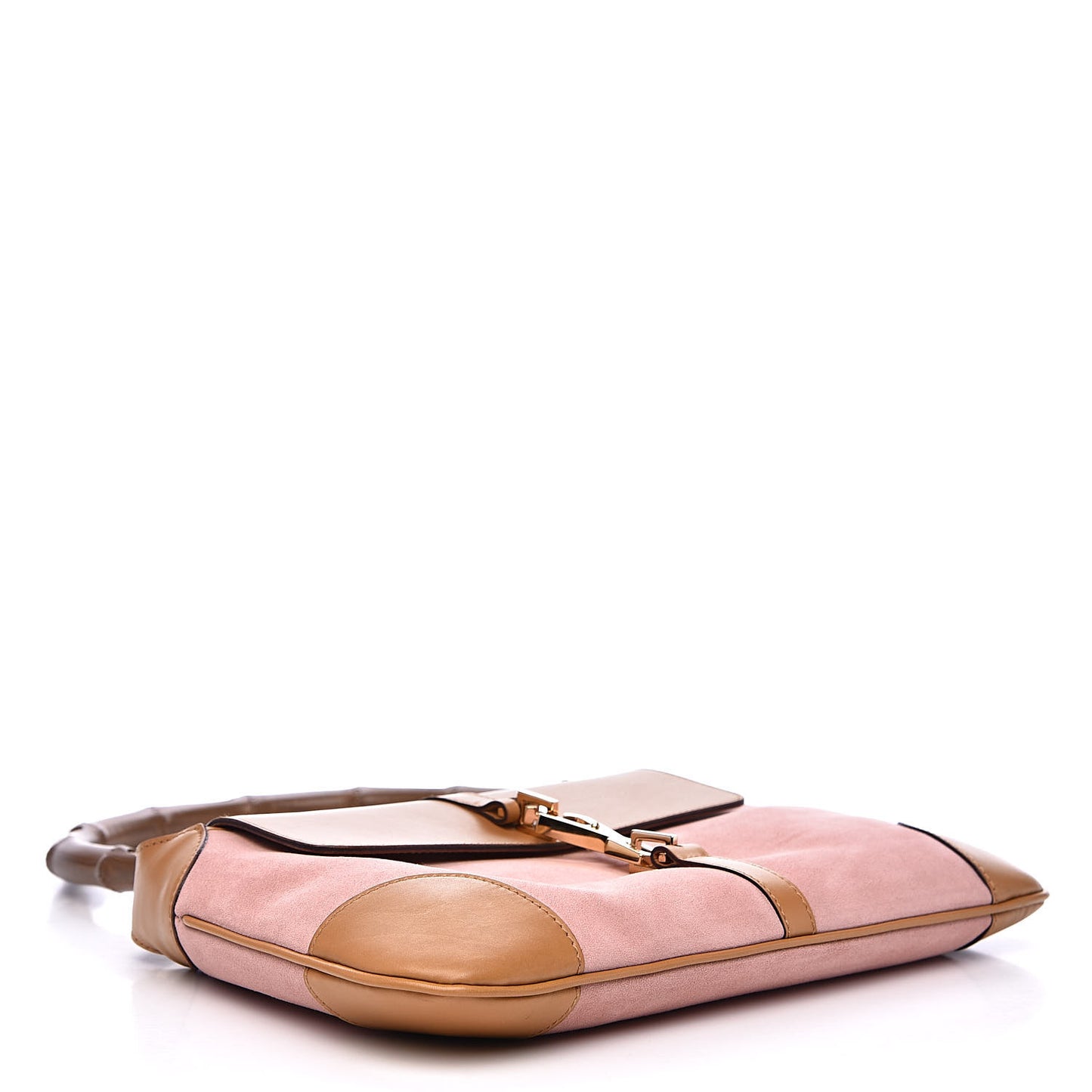 Suede Calfskin Bamboo Handle Jackie O Hobo Pink