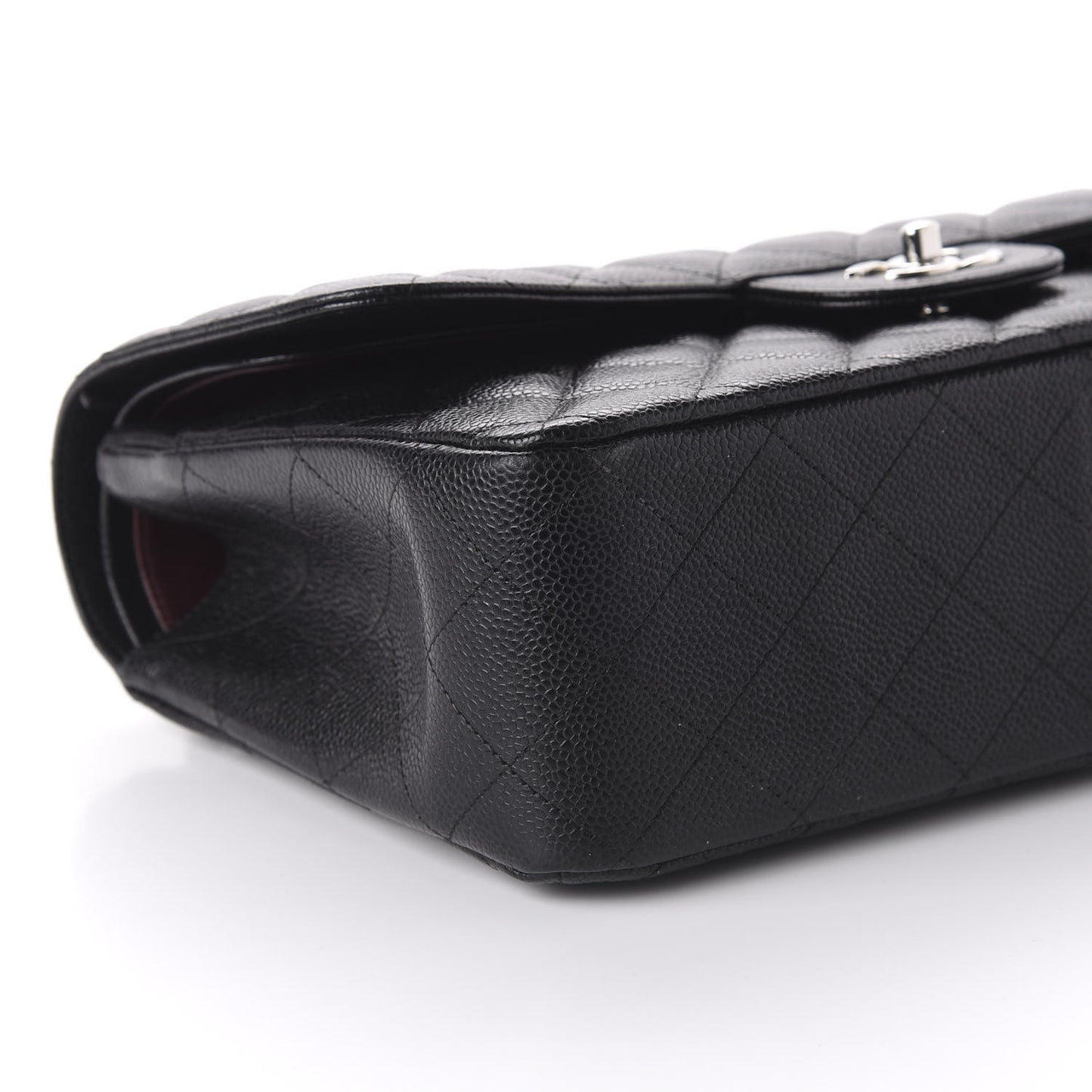 Caviar Quilted Jumbo Double Flap Black
