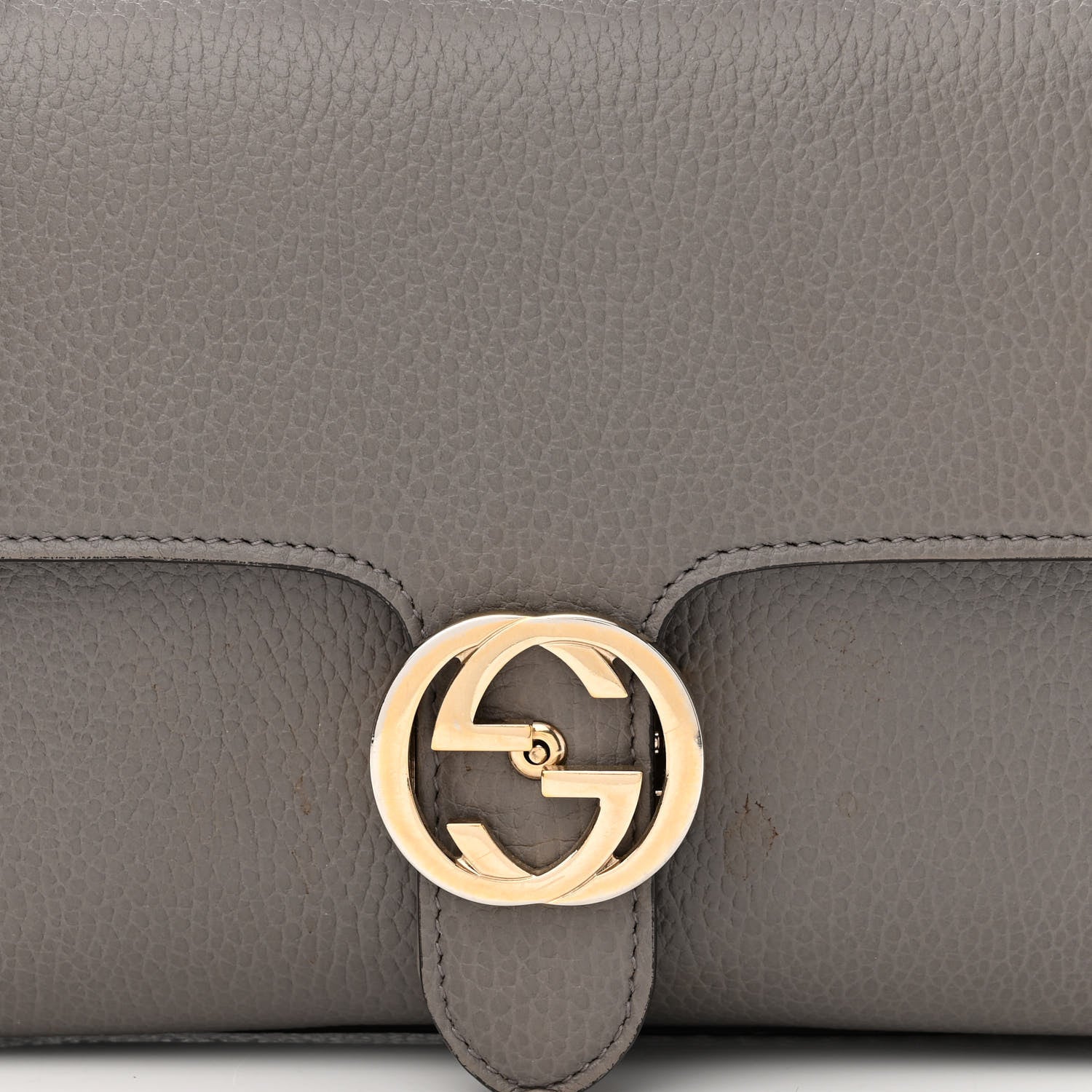 Gucci Dollar Calfskin Interlocking G Top Handle Shoulder Bag Loess 7 of 13