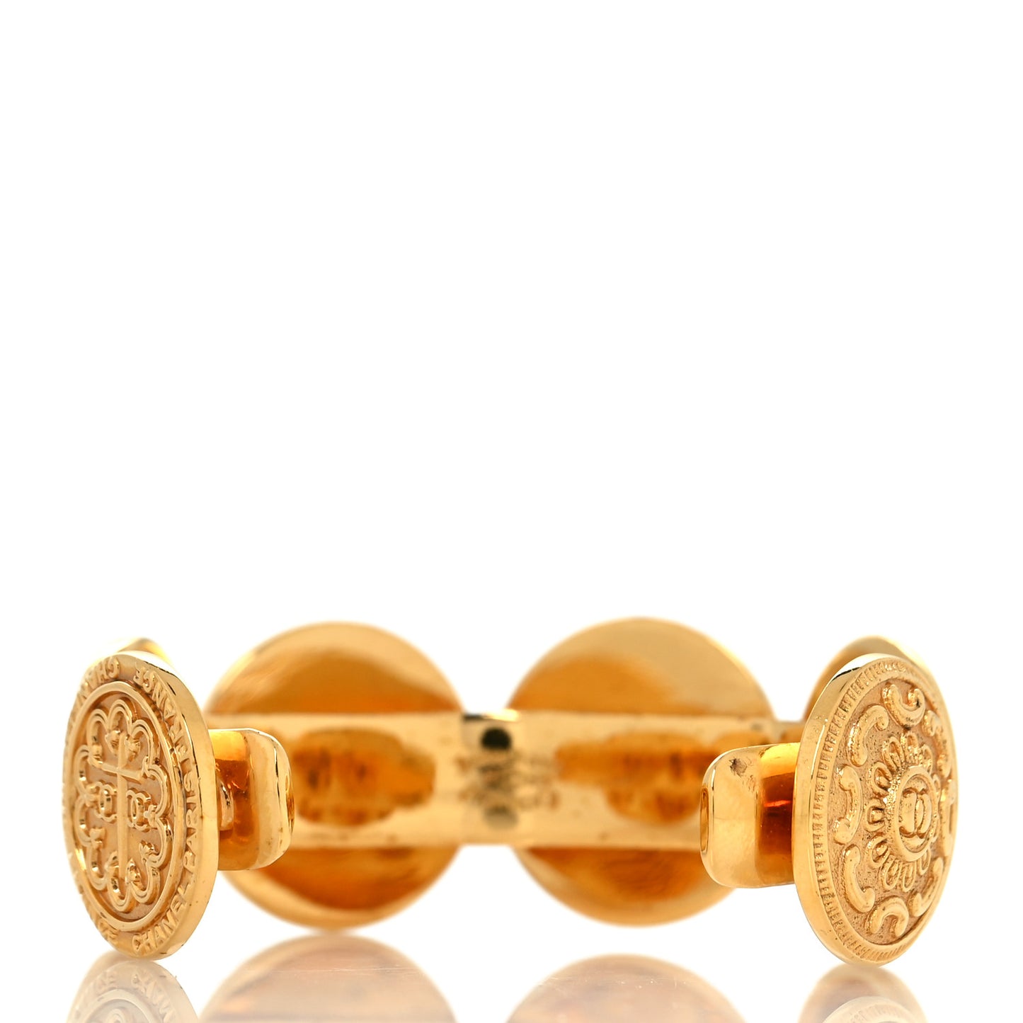 Metal Coin Cuff Gold