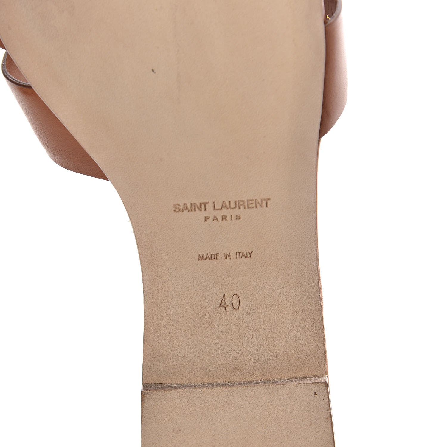 Saint Laurent Calfskin Tribute 05 Slide Sandals 40 Amber 6 of 8