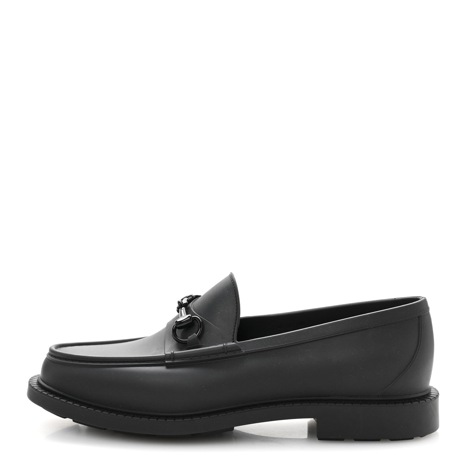 Gucci Rubber Enamel Horsebit Mens Loafers 9 Black 1 of 11