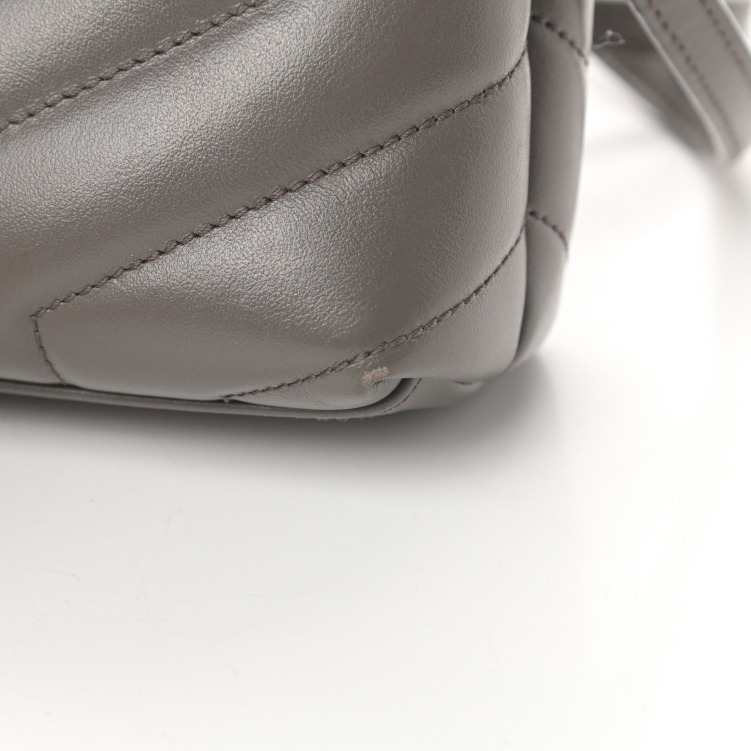 Saint Laurent Calfskin Y Quilted Monogram Toy Loulou Crossbody Bag Storm 13 of 15