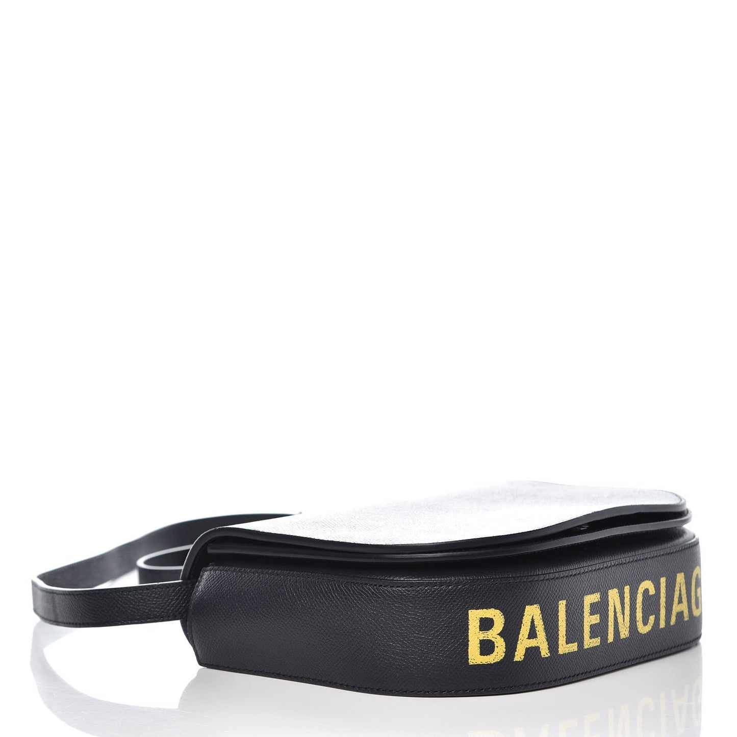 Signature Grained Calfskin Logo S Ville Day Bag Bleu Tempete Jaune