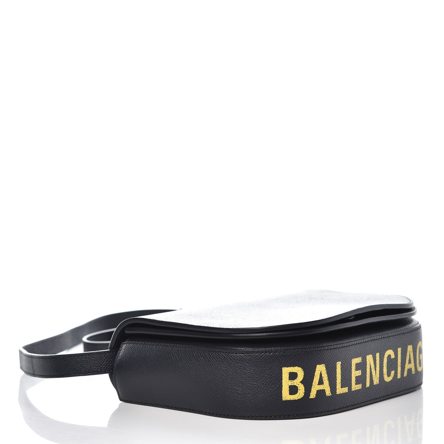 Balenciaga Signature Grained Calfskin Logo S Ville Day Bag Bleu Tempete Jaune 4 of 7
