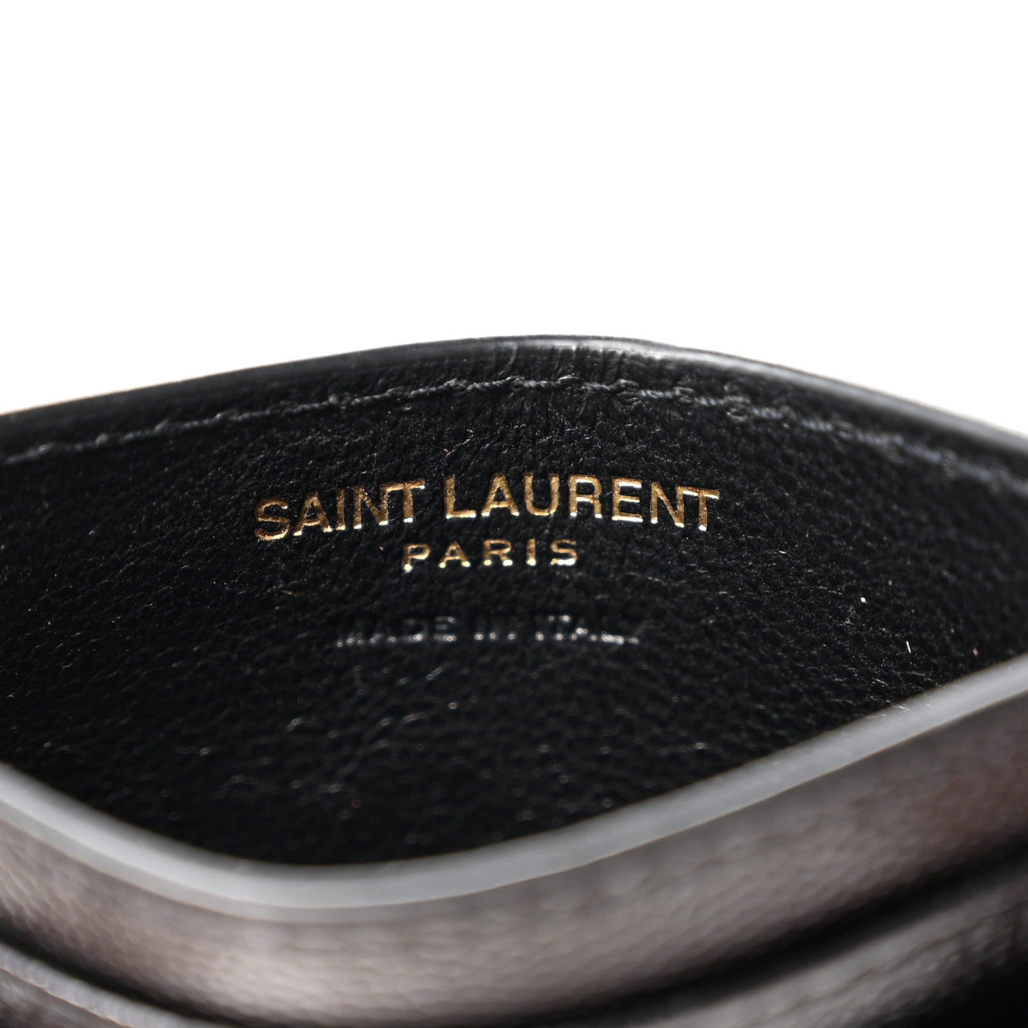 Saint Laurent Grain De Poudre Matelasse Chevron Monogram Credit Card Case Black 6 of 8