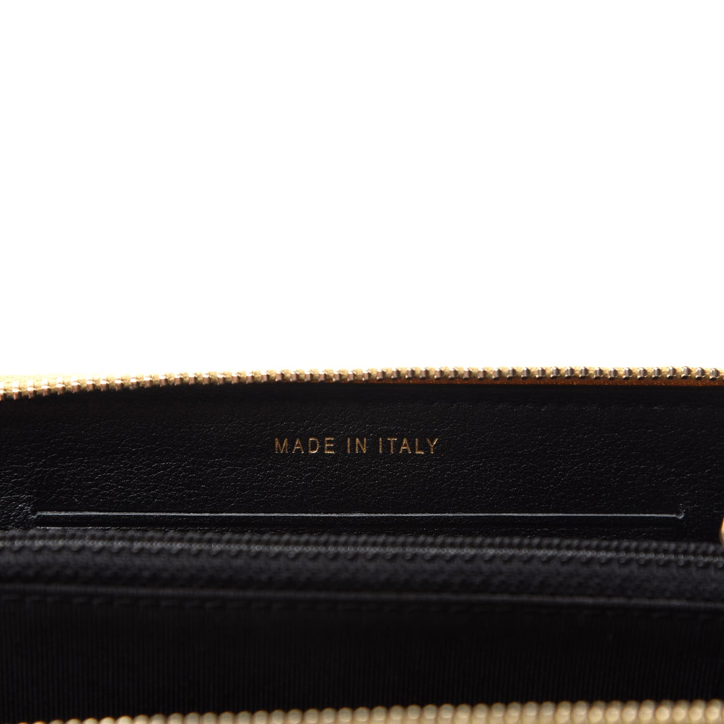Metallic Calfskin Crocodile Embossed Small Zip Wallet Gold