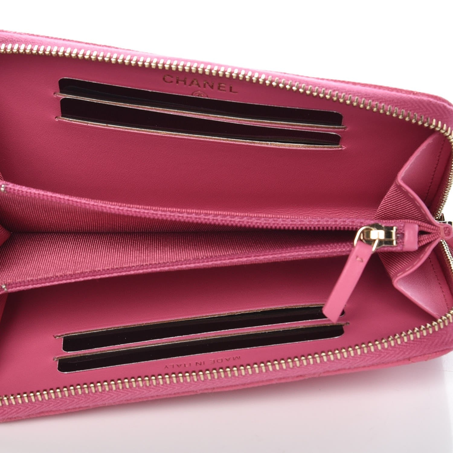 Chanel Caviar Quilted Small Zip Around Wallet Pink 5 of 9