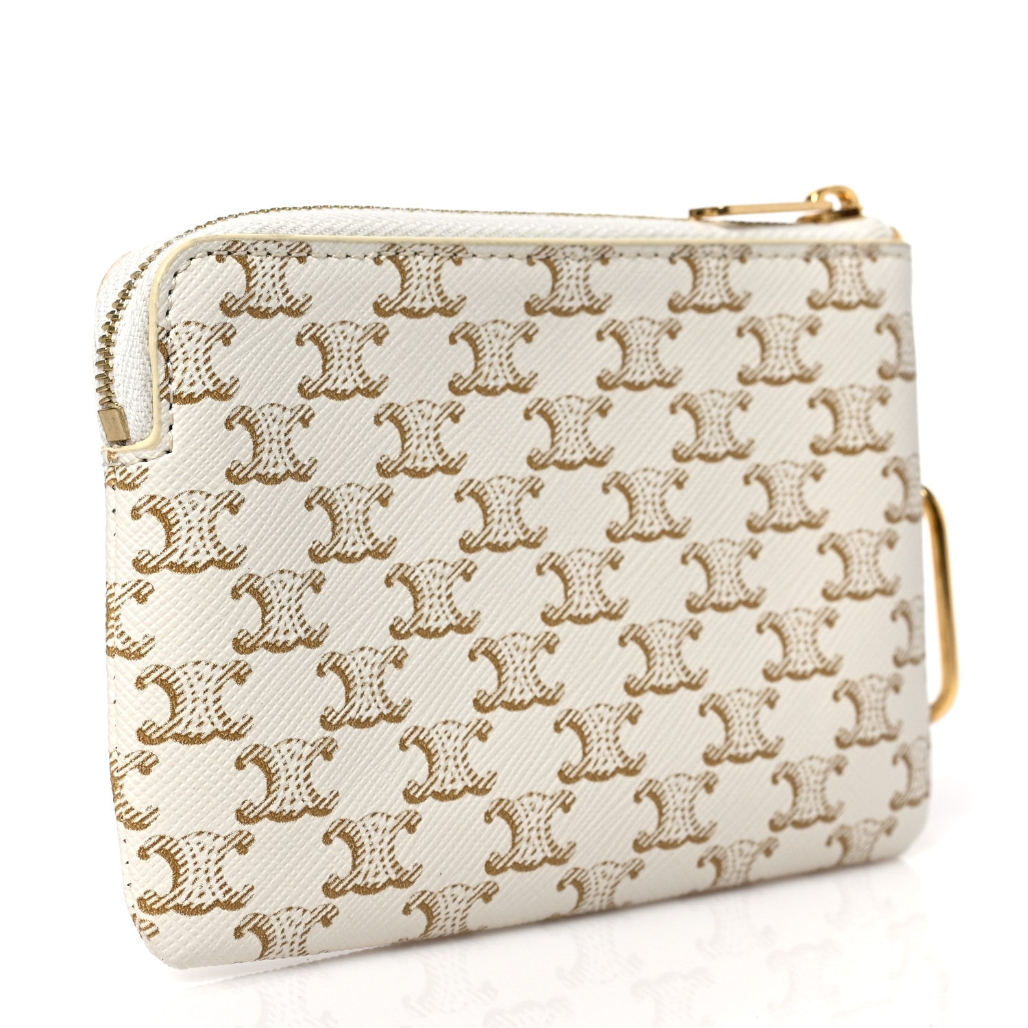 Celine Triomphe Canvas Coin and Card Pouch White 3 of 5