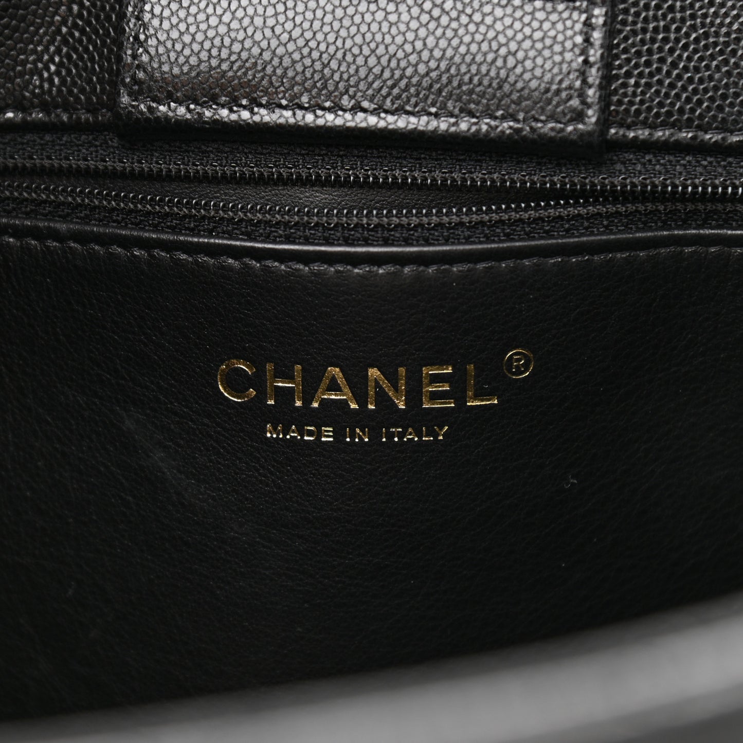 Caviar Quilted Large Shopping Tote Black