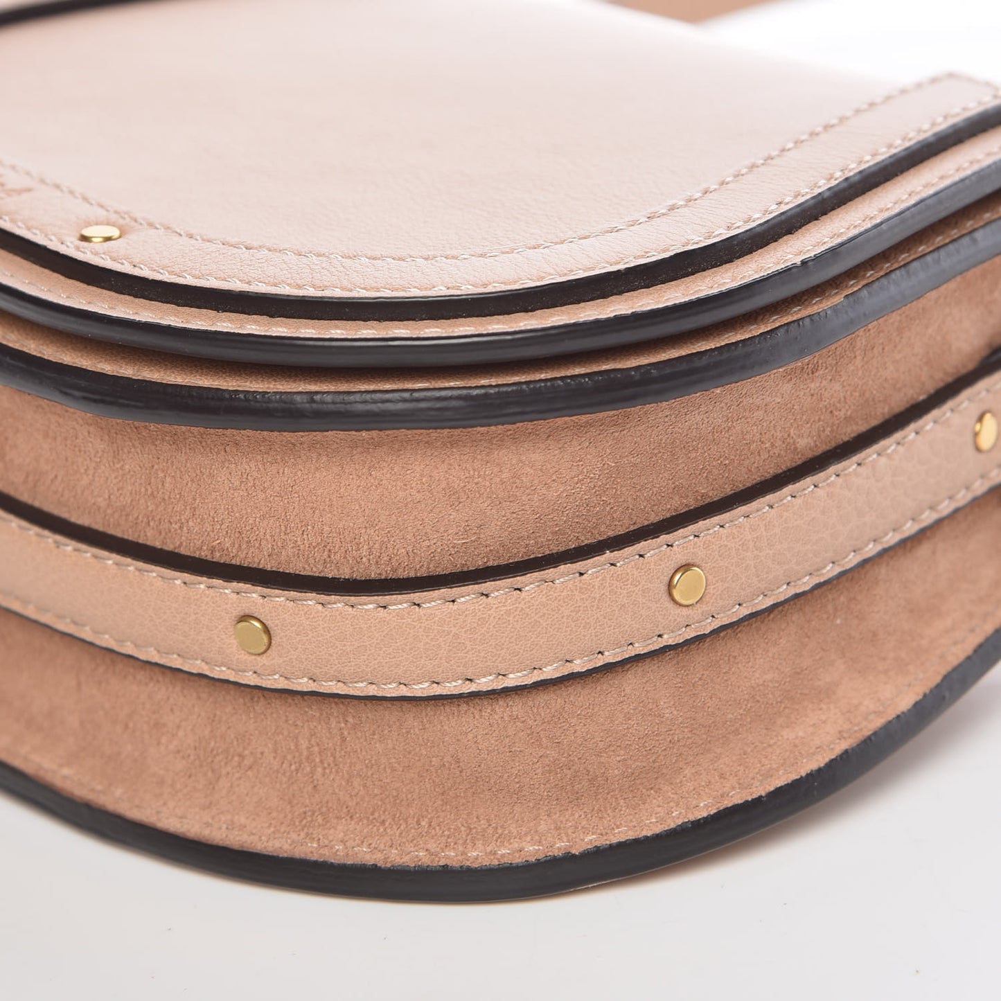 Calfskin Suede Small Nile Bracelet Bag Biscotti Beige