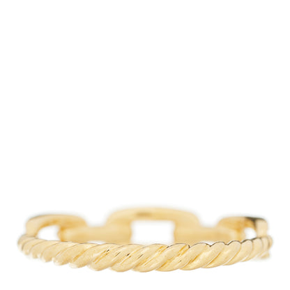 David Yurman 18K Yellow Gold Diamond 4.5mm Stax Single Row Chain Link Ring 57 8 3 of 4