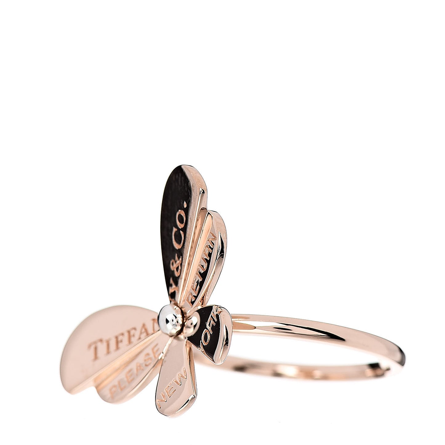 18K Rose Gold Sterling Silver Return to Love Bugs Butterfly Ring 51 5.75