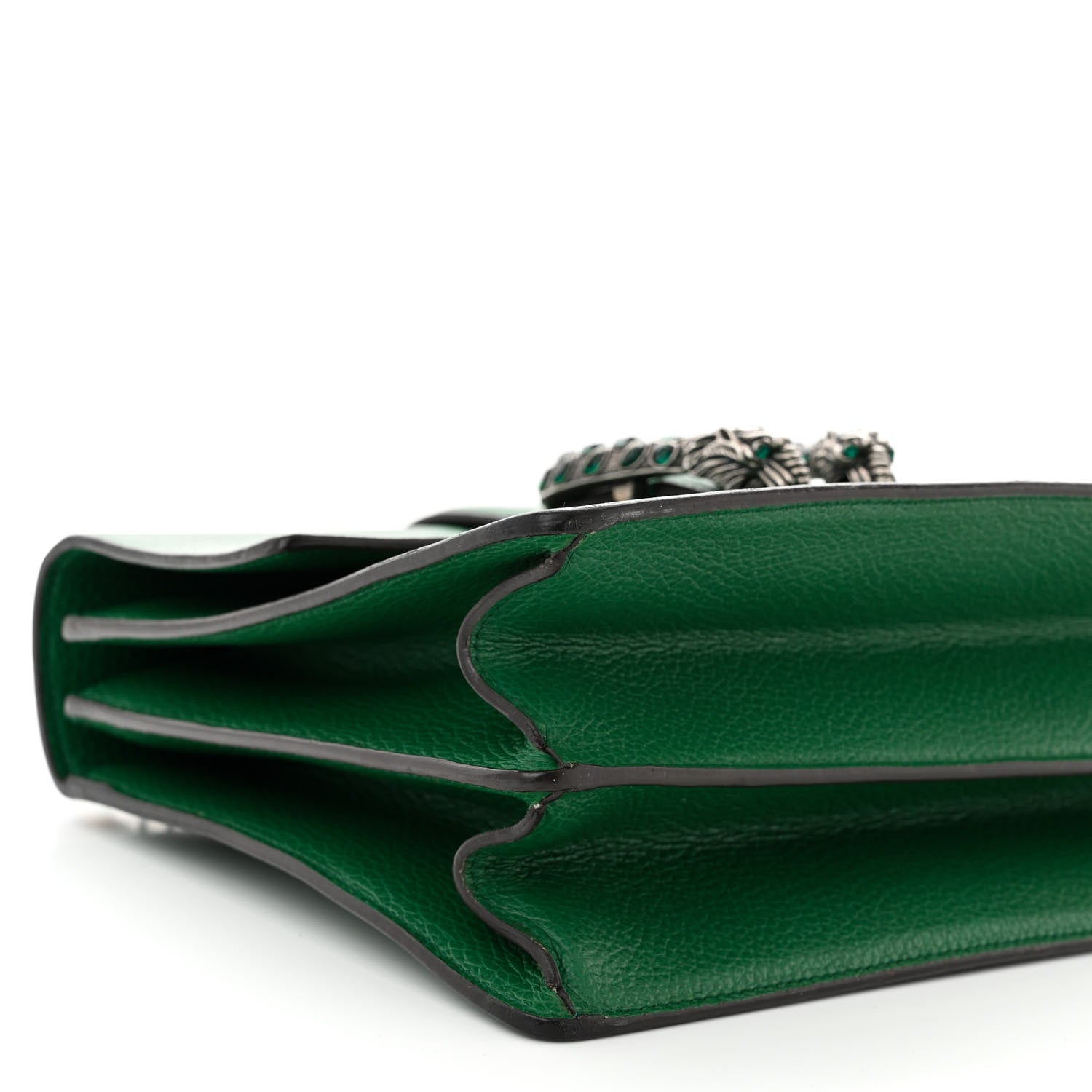 Gucci Dollar Calfskin Crystal Web Medium Dionysus Bamboo Top Handle Bag Emerald 9 of 10