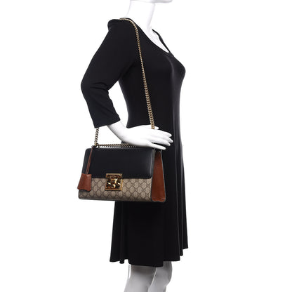 Gucci GG Supreme Monogram Calfskin Medium Padlock Shoulder Bag Beige Black Cuir 2 of 12