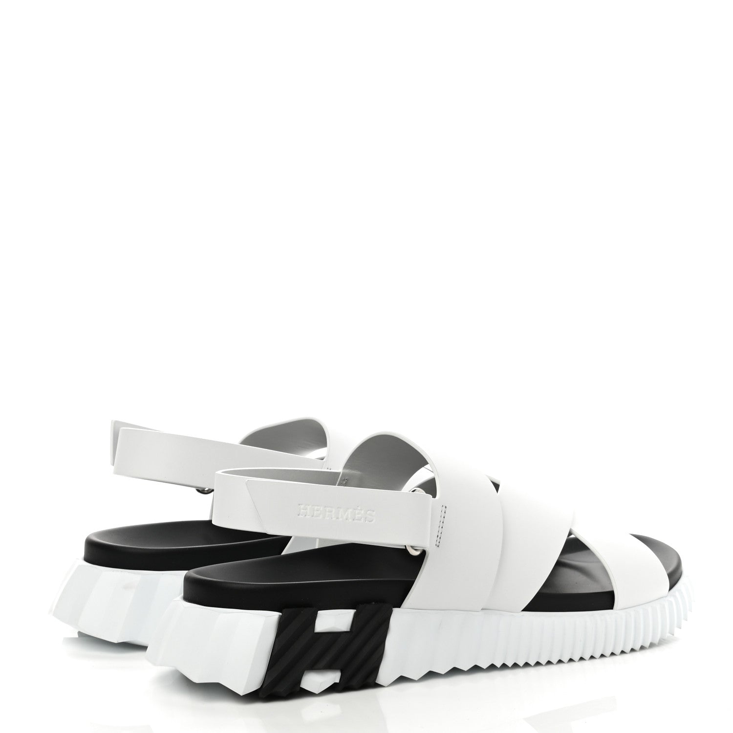 Hermes Calfskin Goatskin Mens Electric Sandals 43 White 4 of 10