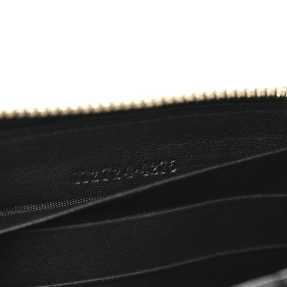 Gucci Guccissima Margaux Calfskin Metal Bar Zip Around Wallet Black 7 of 10