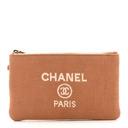 Chanel Mixed Fibers Small Deauville Pouch Beige 1 of 6