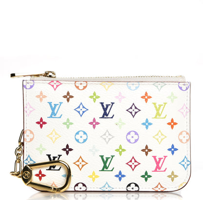 Louis Vuitton Monogram Multicolor Key Pouch White Litchi 1 of 7