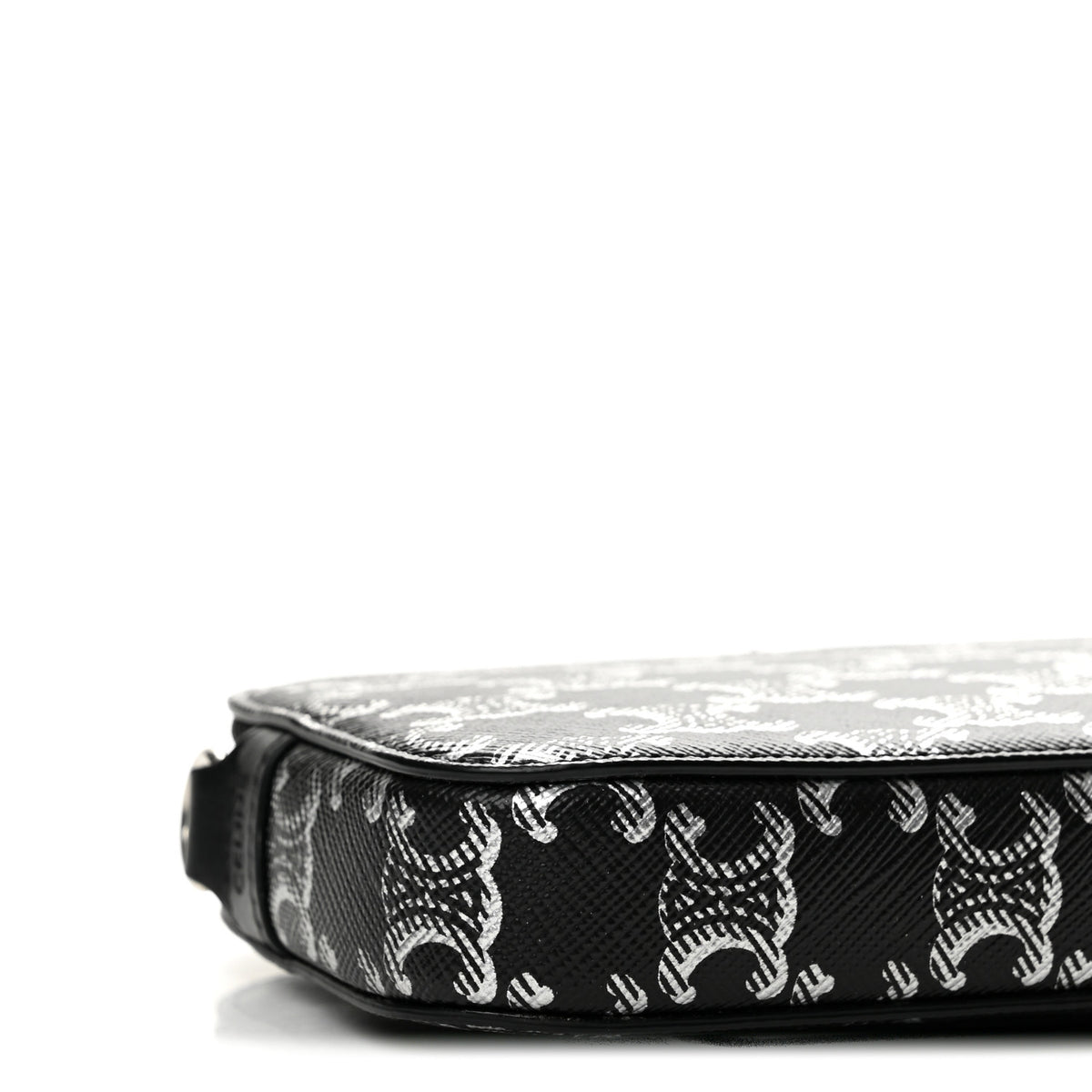 Triomphe Canvas Horizontal Pouch Silver Black