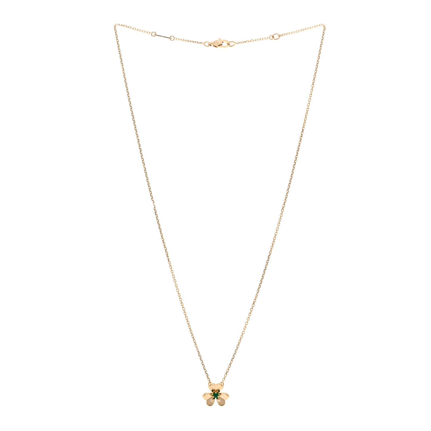18K Yellow Gold Emerald Mini Frivole Pendant Necklace