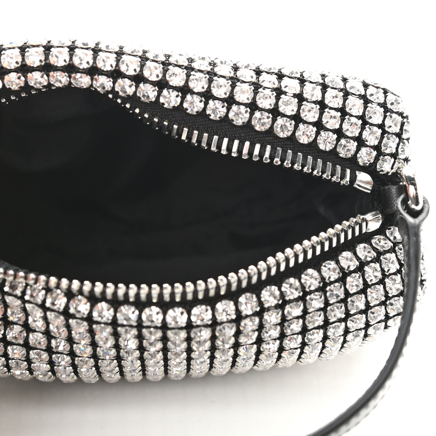 Alexander Wang Mesh Crystal Rhinestone Mini Heiress Pouch Black Silver 9 of 17