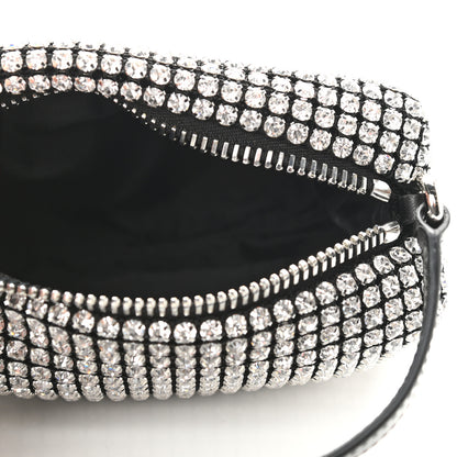 Alexander Wang Mesh Crystal Rhinestone Mini Heiress Pouch Black Silver 9 of 17