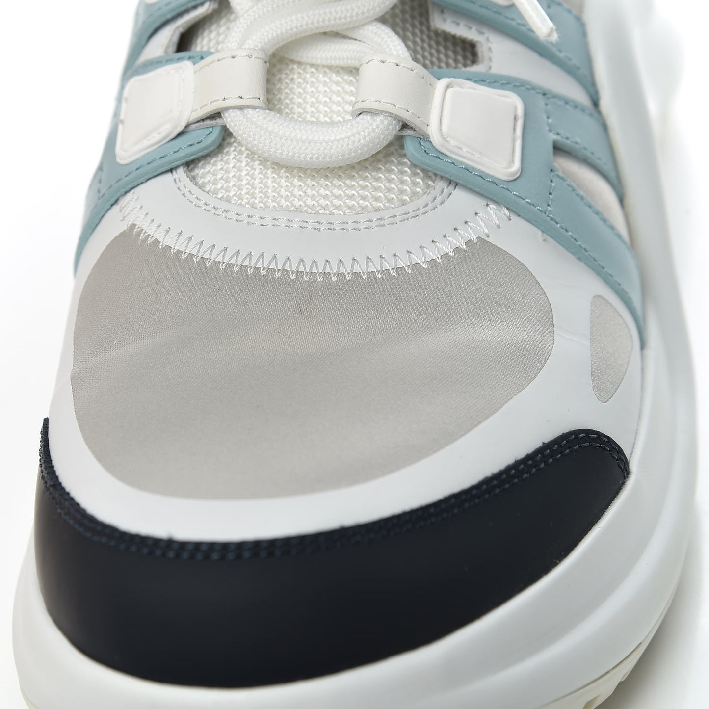 Calfskin Technical Nylon LV Archlight Sneakers 41 White Blue Gris