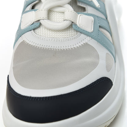Louis Vuitton Calfskin Technical Nylon LV Archlight Sneakers 41 White Blue Gris 13 of 18