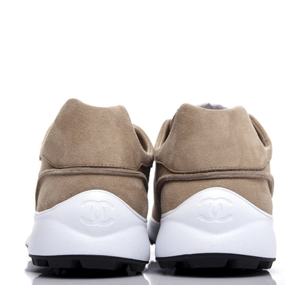 Chanel Suede Goatskin CC Sneakers 38.5 Dark Beige 7 of 10