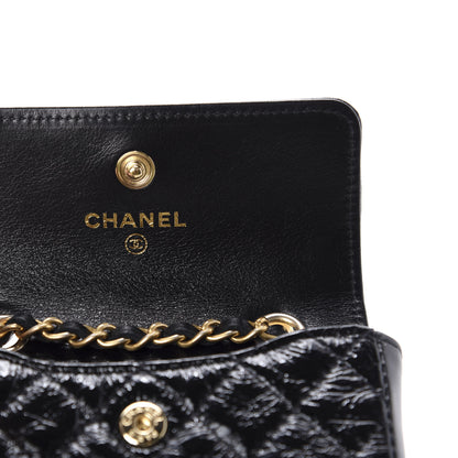 Chanel Shiny Aged Calfskin Quilted Waist Belt Bag Black 9 of 12