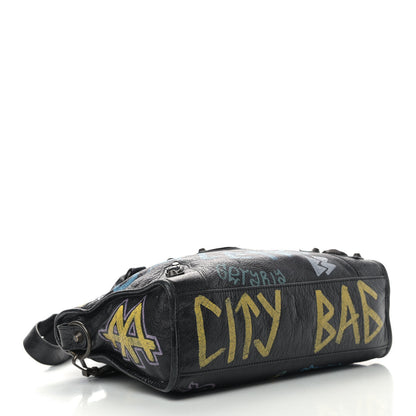 Balenciaga Agneau Graffiti All Over Classic Hardware S City Black Multicolor 3 of 10