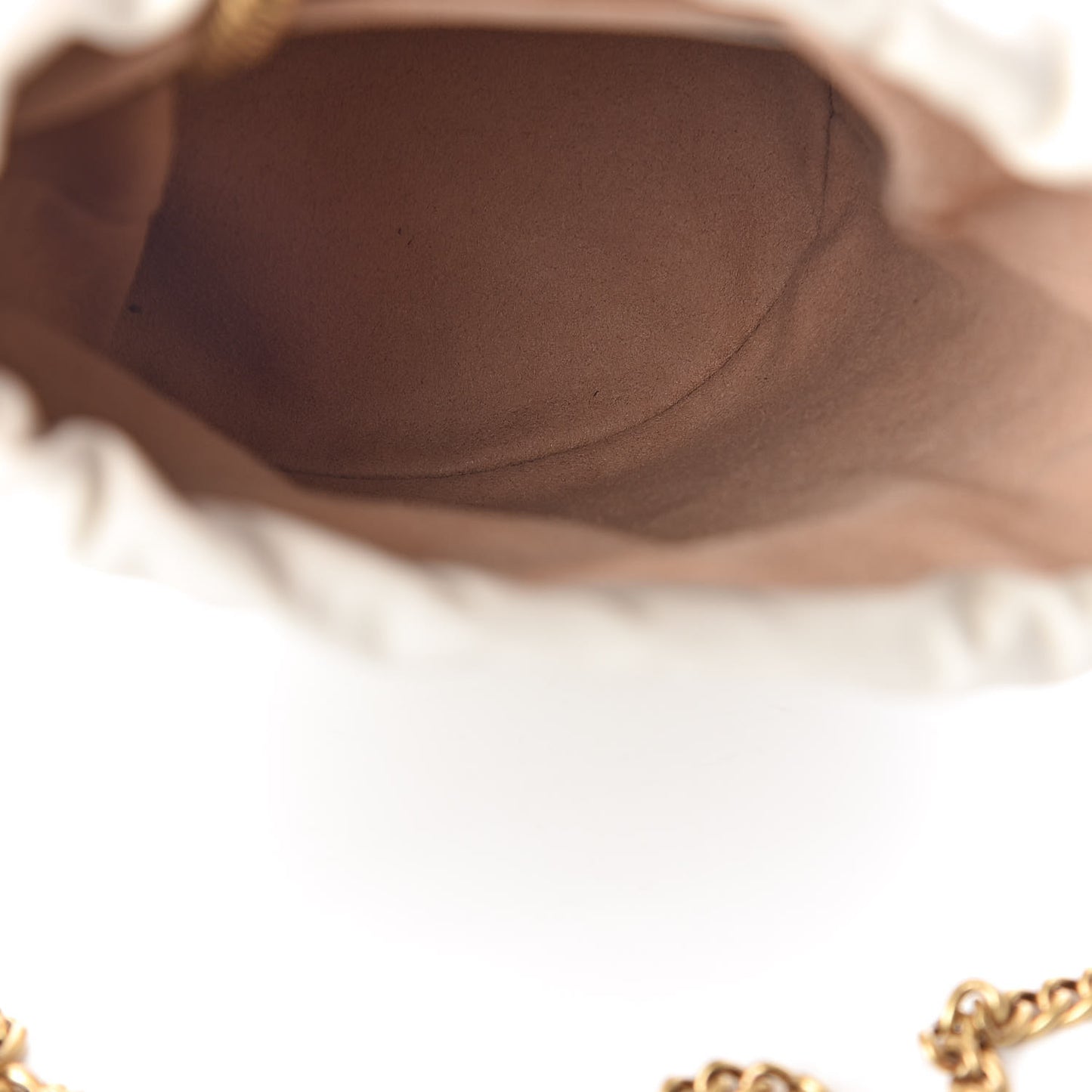 Calfskin Matelasse Mini GG Marmont 2.0 Bucket Bag White