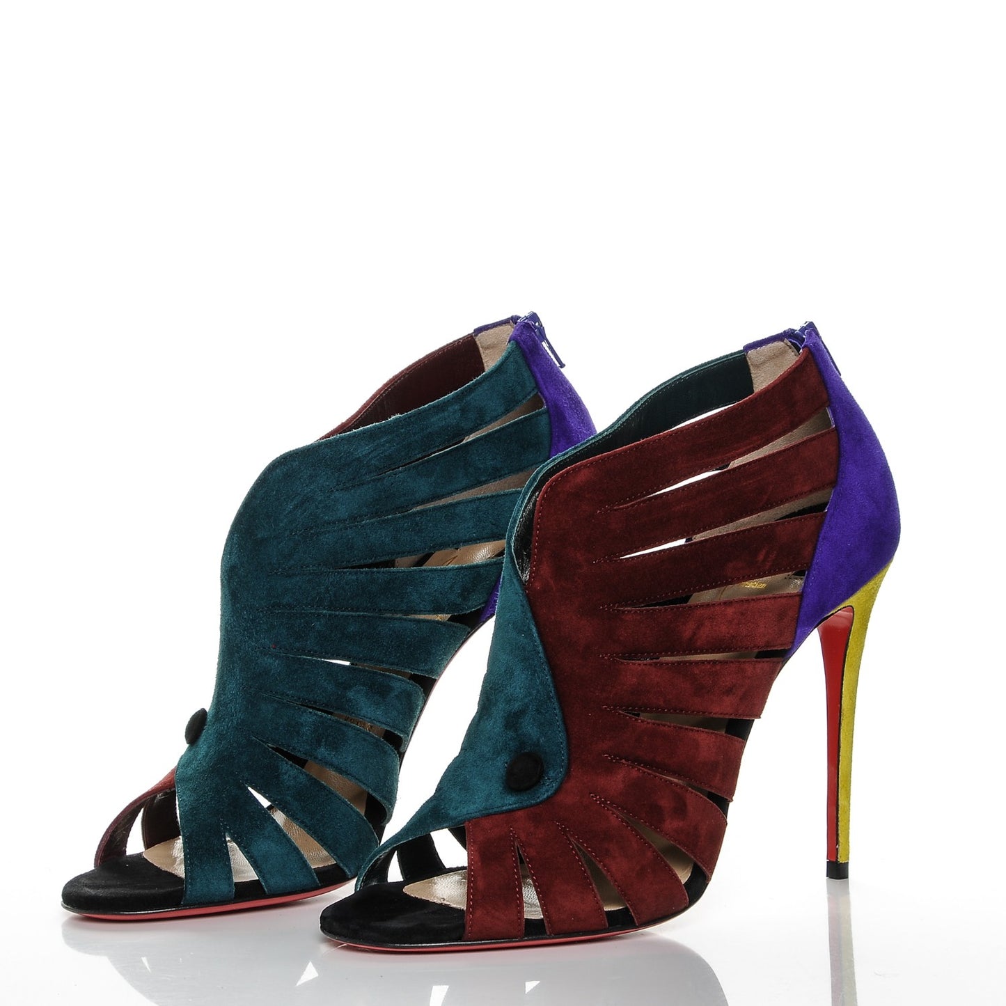 Suede Toot Mignonne 100 Cutout Heels 37.5 Multi