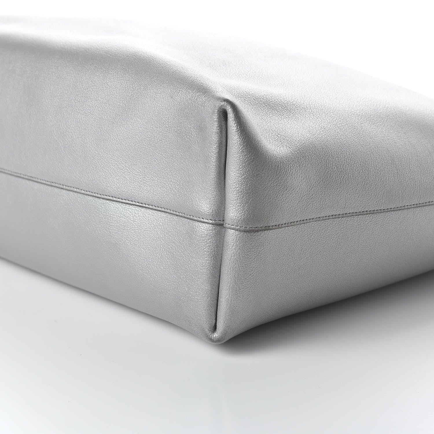 Saint Laurent Metallic Calfskin Large Shopping Tote Silver 7 of 11