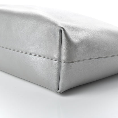 Saint Laurent Metallic Calfskin Large Shopping Tote Silver 7 of 11