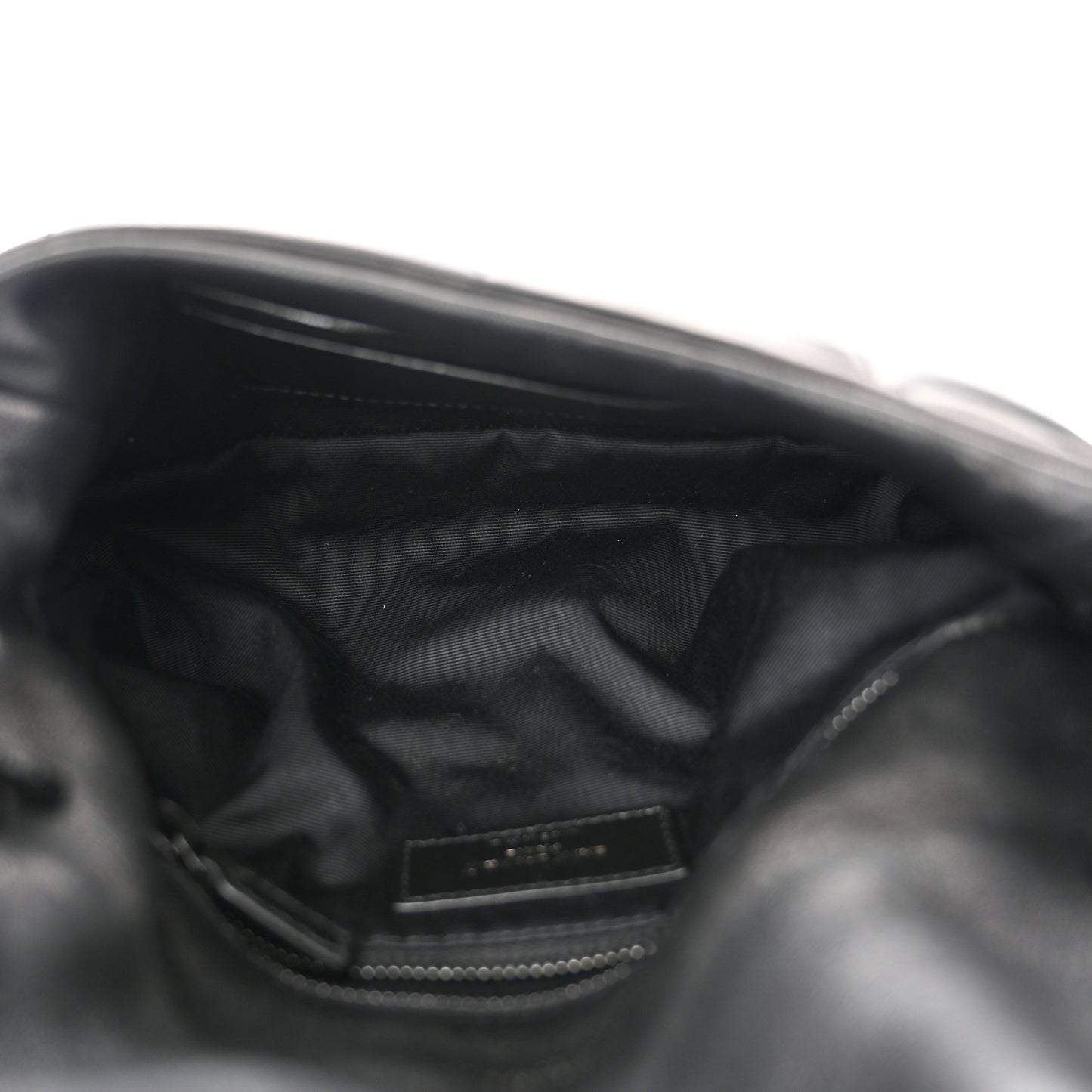 Lambskin Quilted Toy Loulou Puffer Monogram Monochrome Chain Satchel Black