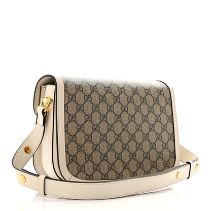 Gucci GG Supreme Monogram Horsebit 1955 Shoulder Bag Beige Mystic White 3 of 10