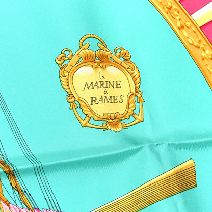 Hermes Silk La Marine A Rames Scarf 90 5 of 6