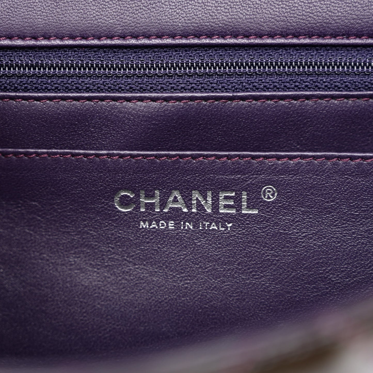 Patent Quilted Jumbo Single Flap Dark Purple
